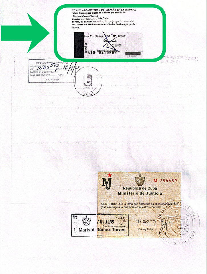 Sello Legalización Consulado de España